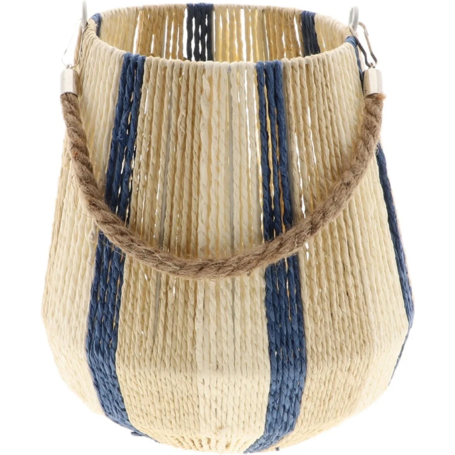 Lantaarn Jorck Blauw – Naturel & Blauw H19 x D17 cm