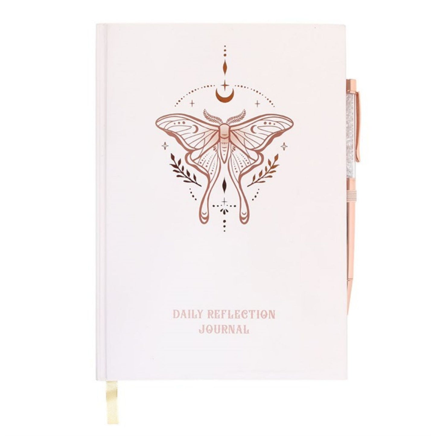 Luna Moth Gratitude Journal met Bergkirstal Pen