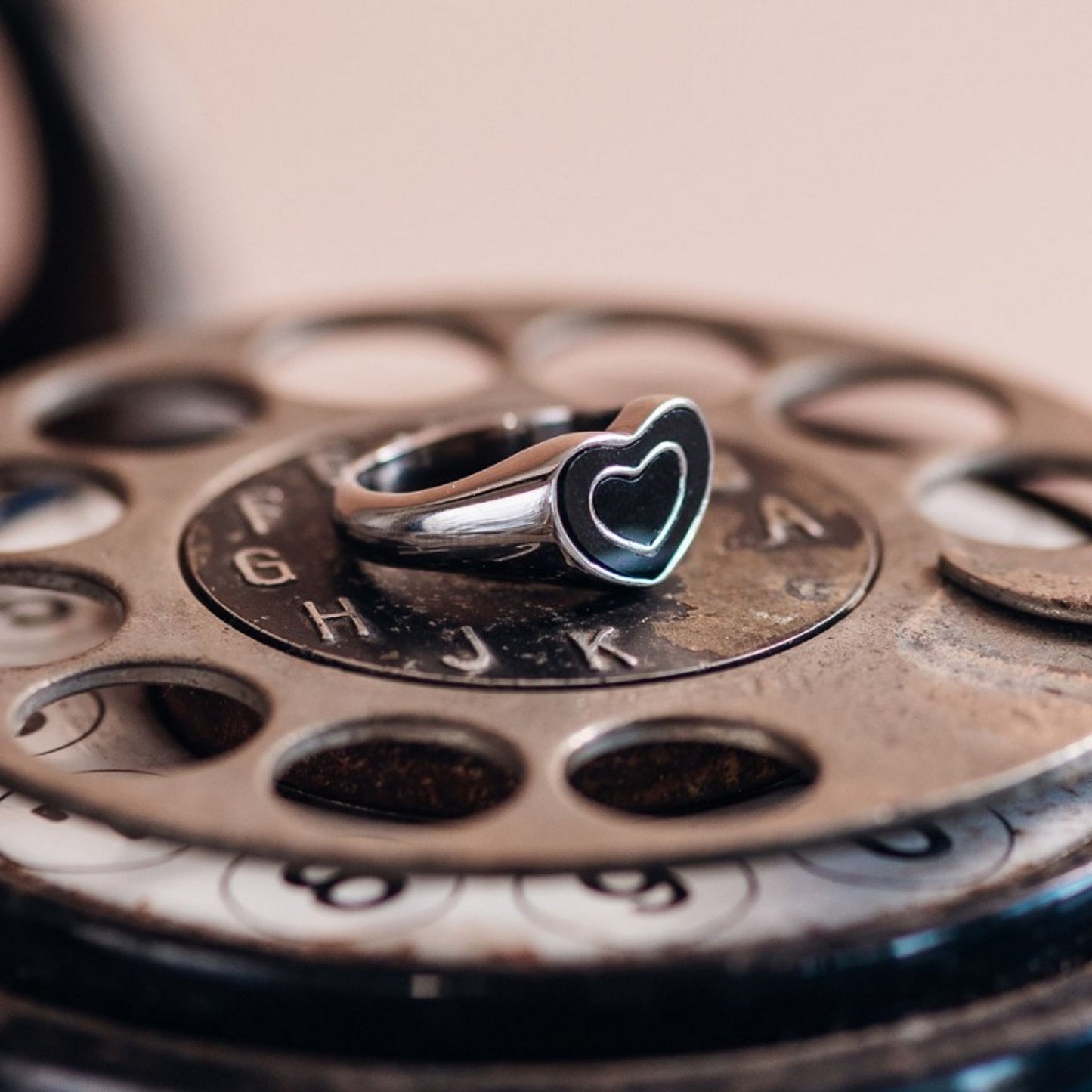 Amor Black Ring Zilver