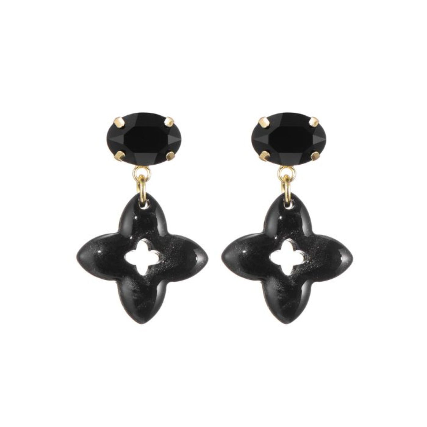 Clover Dangle Kort Zwart