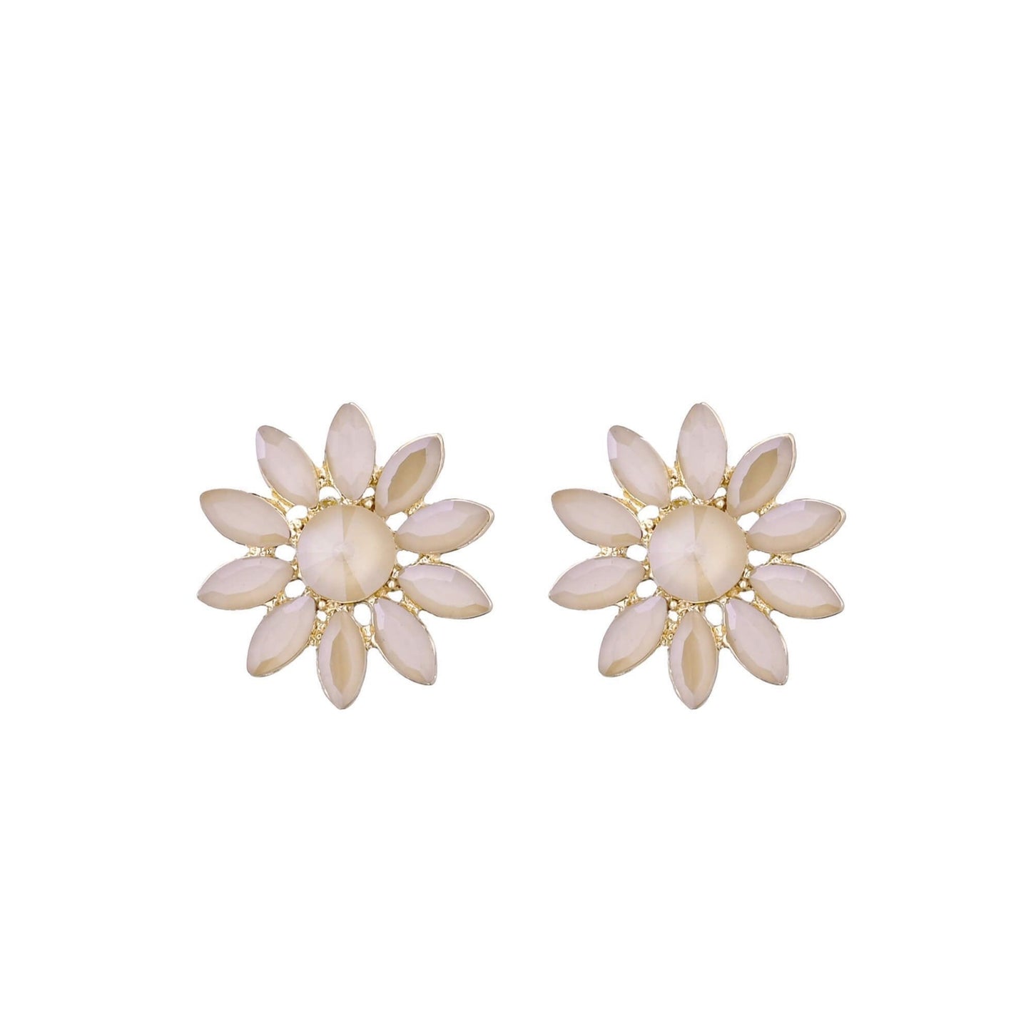 Daisy Oorbellen Beige