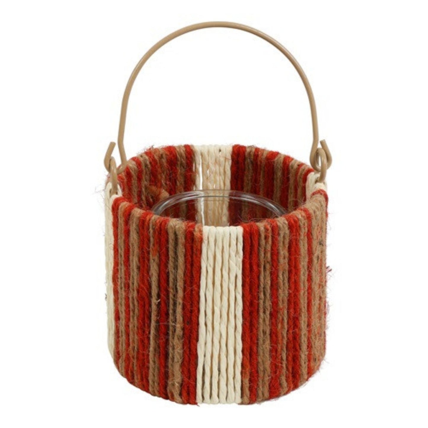 Windlicht Ella S – Naturel & Terracotta H10,5 cm