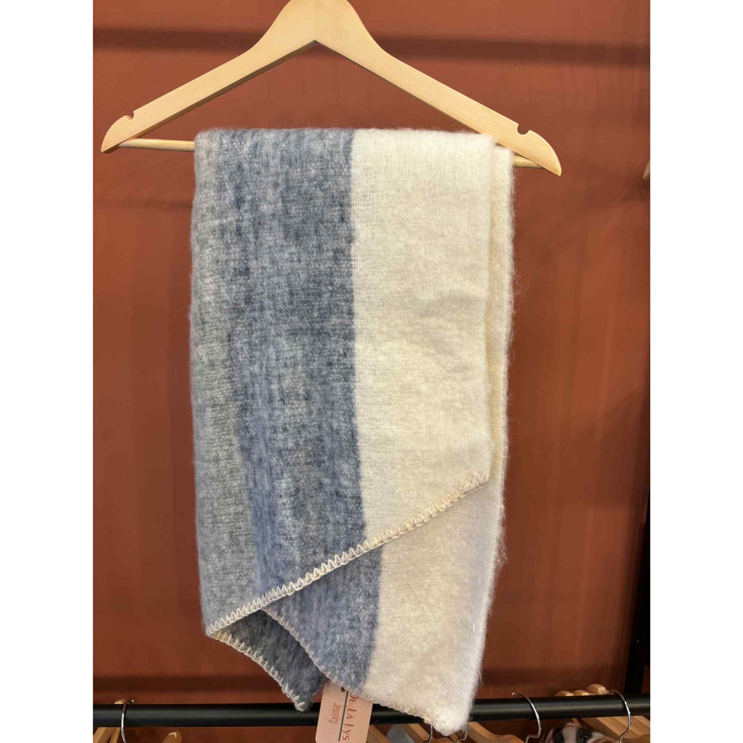 Fluffy Sjaal Licht Grijs/ Licht blauw