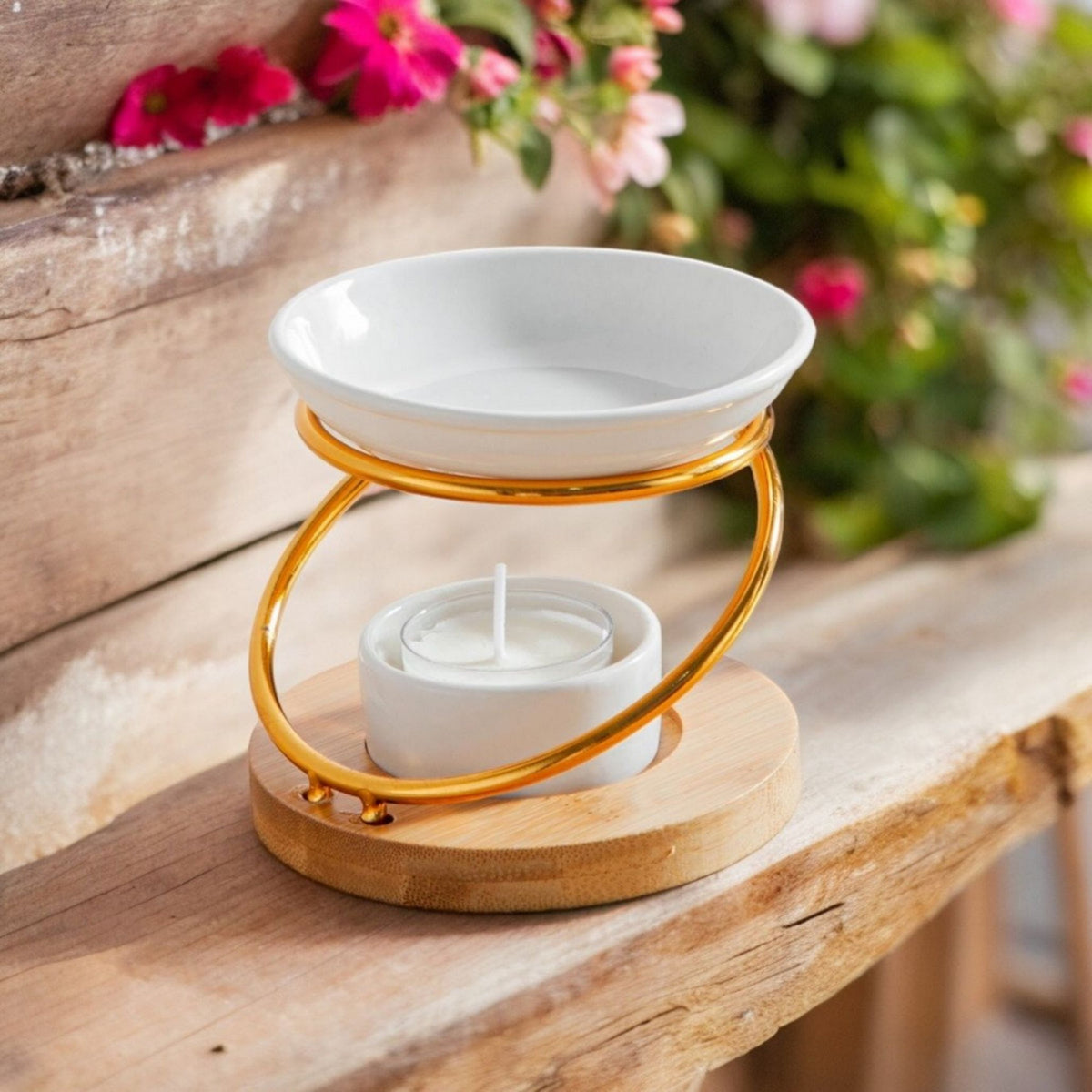 Hula Aromabrander – Keramiek, Bamboe & Metaal
