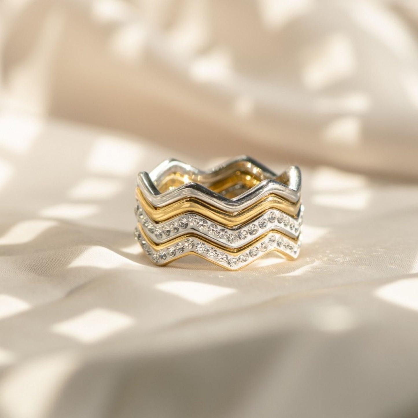 Lightning with Stones Ring