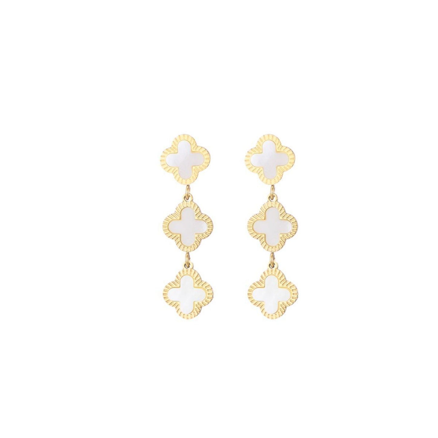 Triple Clover Shell Oorbellen