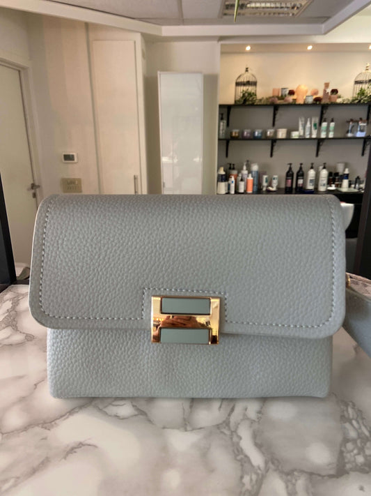 The H schoudertas grijs/blauw