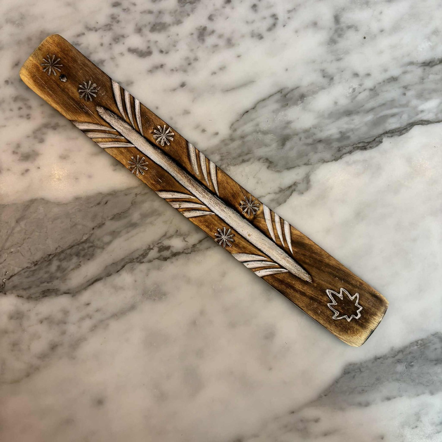 “Blad” mango white wash wierookasvanger