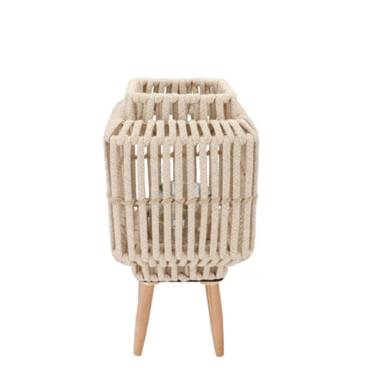 Windlicht Cruz op Pootjes – Naturel Touwdesign 13x19 cm