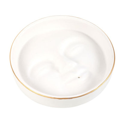 Maan Gezicht Keramisch Wierook Schaaltje