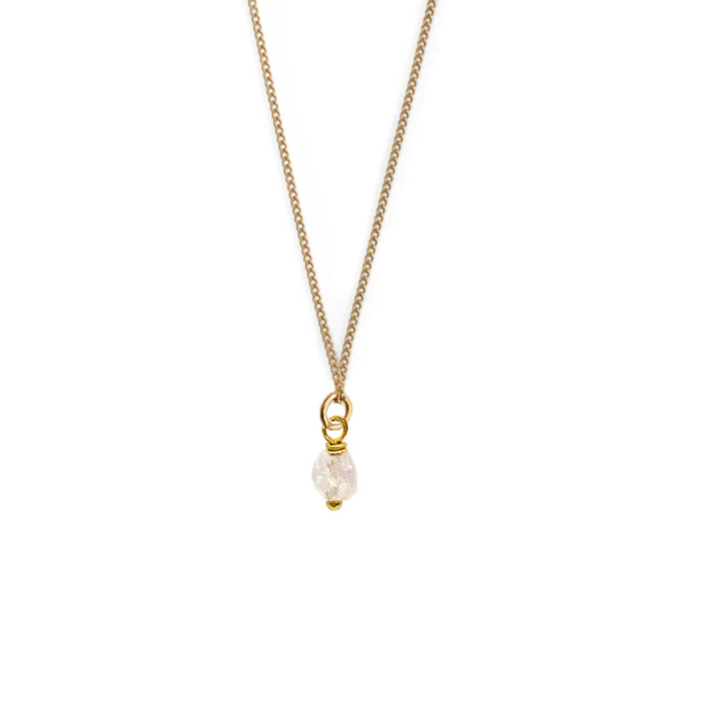 Birthstone ketting Oktober - Rozenkwarts