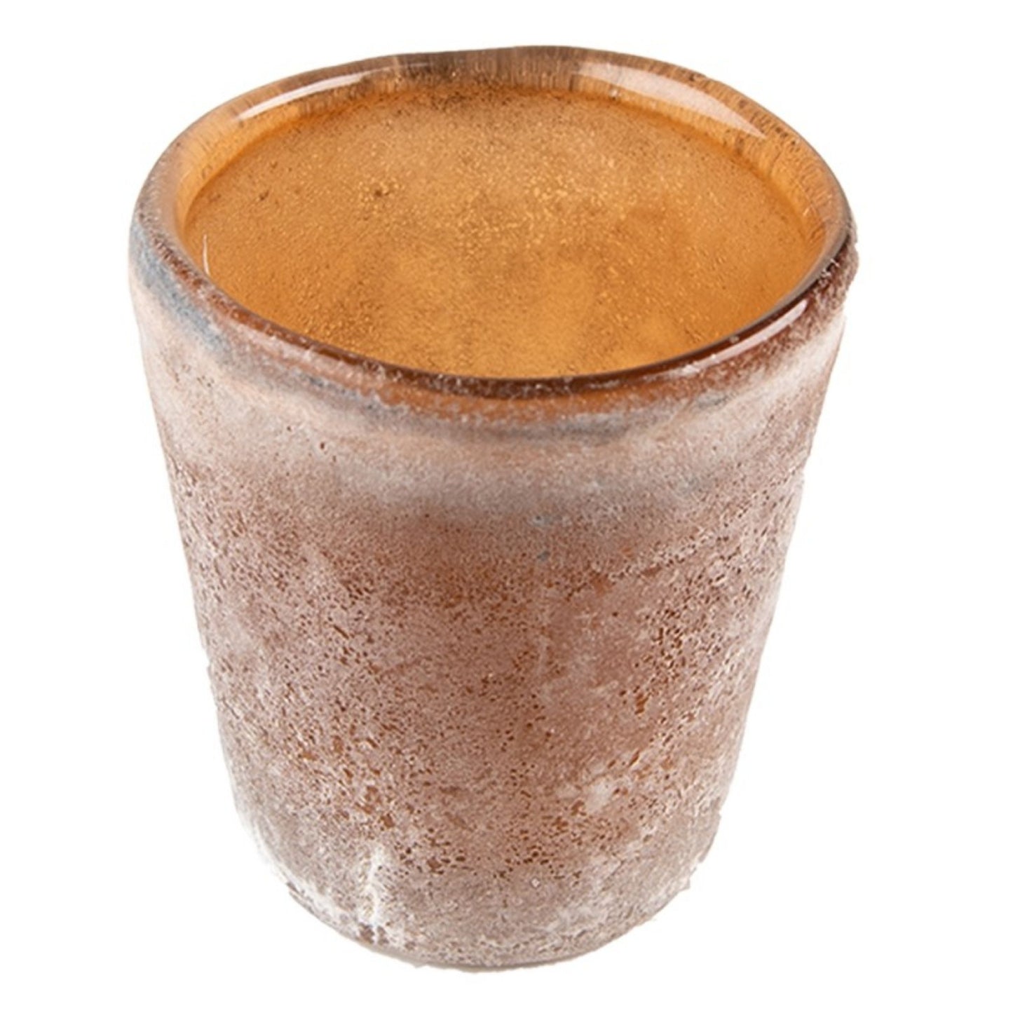 Theelichthouder Rustiek Bruin Glas – H11 x D7 cm