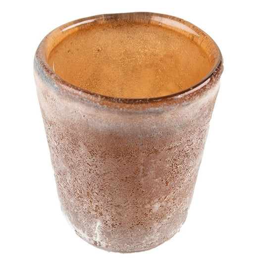 Theelichthouder Rustiek Bruin Glas – H11 x D7 cm