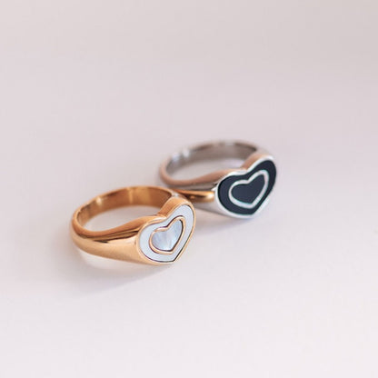 Amor Black Ring Zilver
