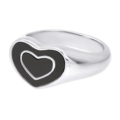 Amor Black Ring Zilver