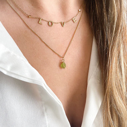 Birthstone ketting Augustus - Peridot