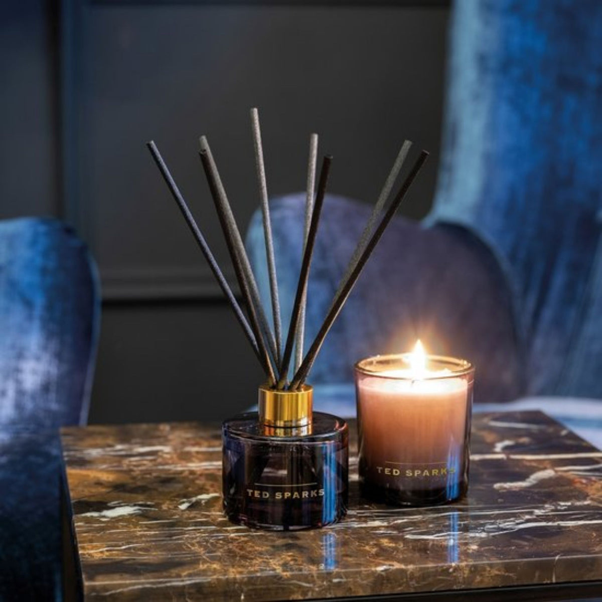 Ted Sparks Giftset Medium – Geurkaars & Diffuser – Bamboo & Peony