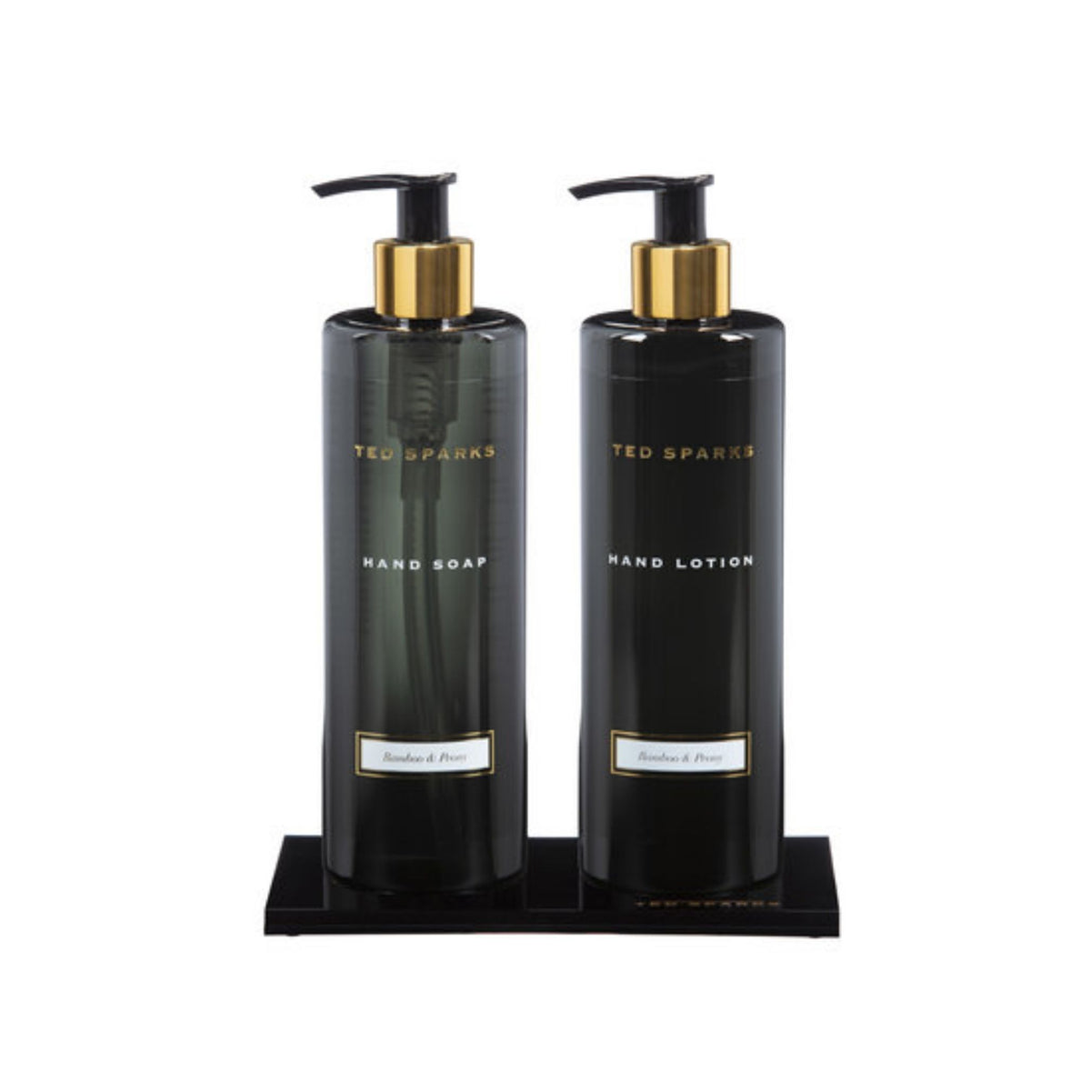 Ted Sparks Hand Gift Set – Hand Soap, Hand Lotion & Tray – Bamboo & Peony