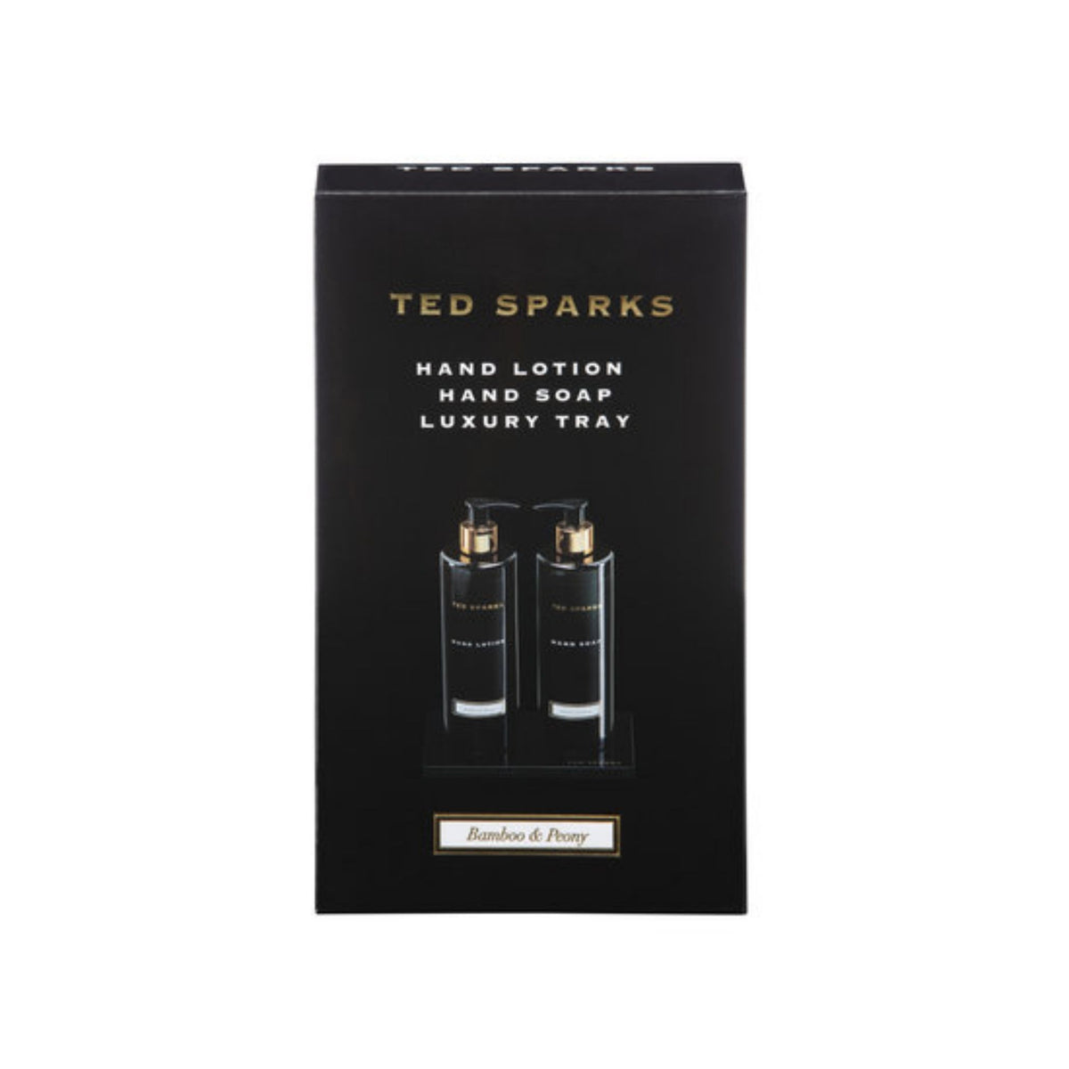 Ted Sparks Hand Gift Set – Hand Soap, Hand Lotion & Tray – Bamboo & Peony