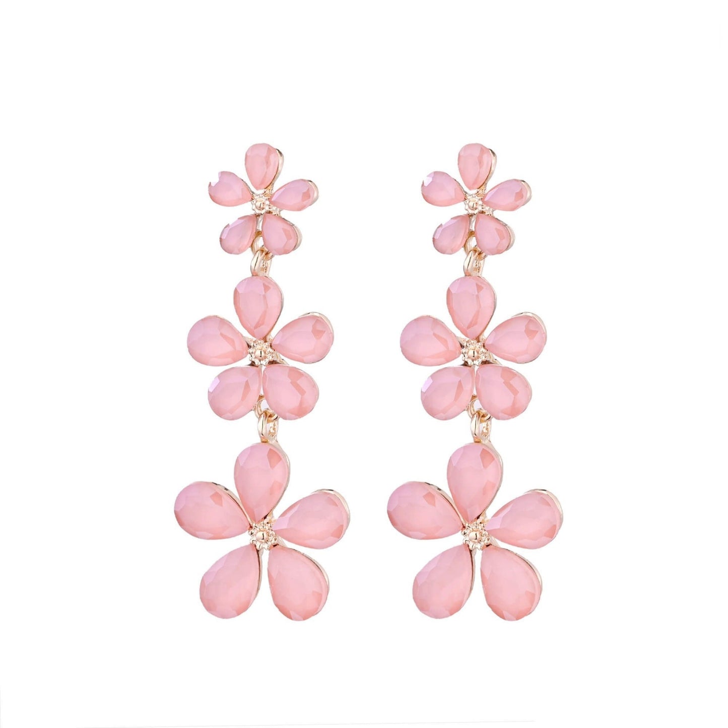 Bloemen Trio Oorbellen Zalm