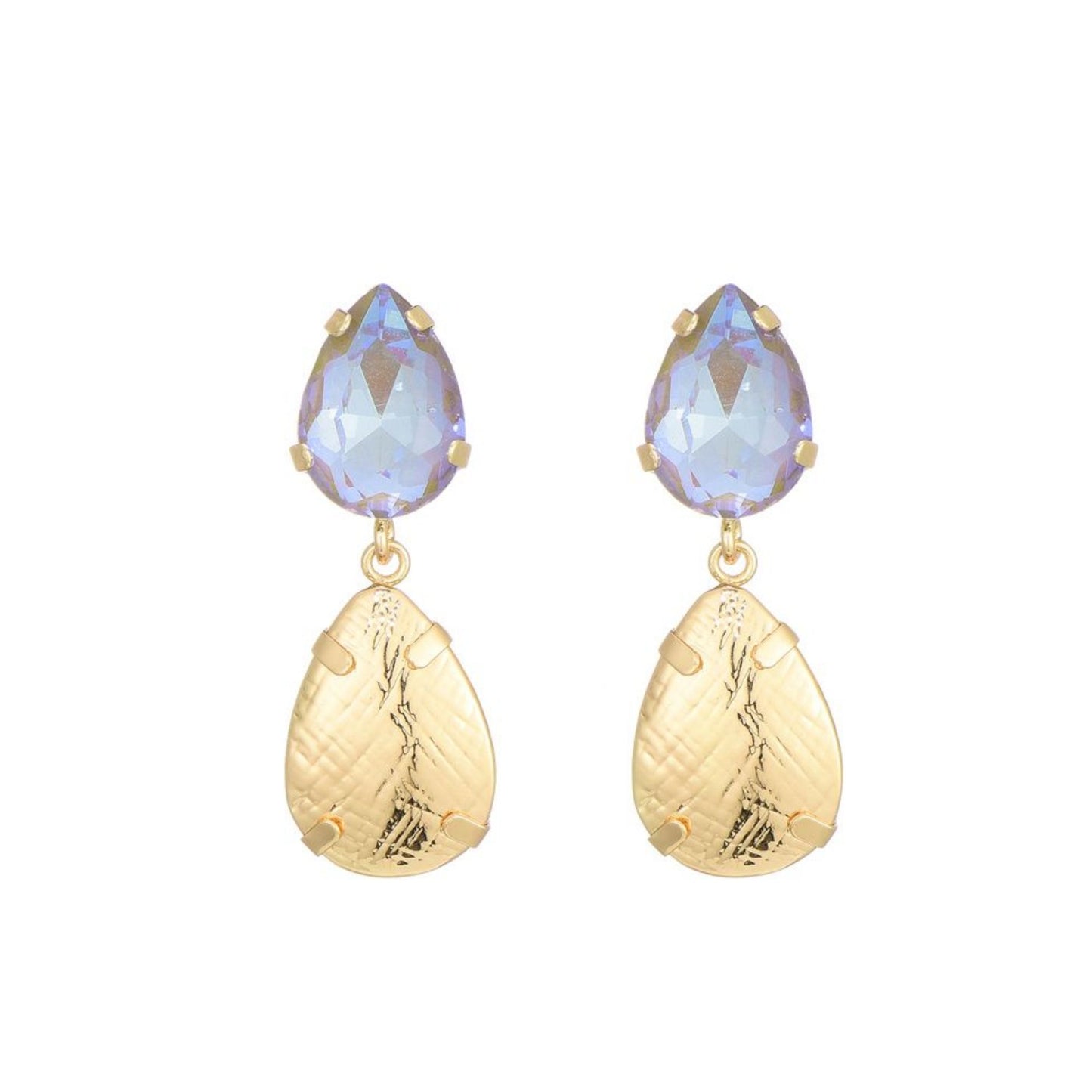 Crystal Gold Drop Blauw