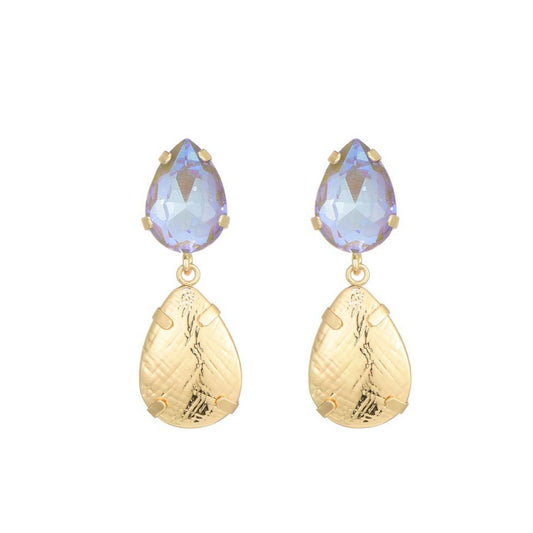 Crystal Gold Drop Blauw