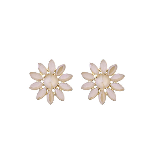 Daisy Oorbellen Beige