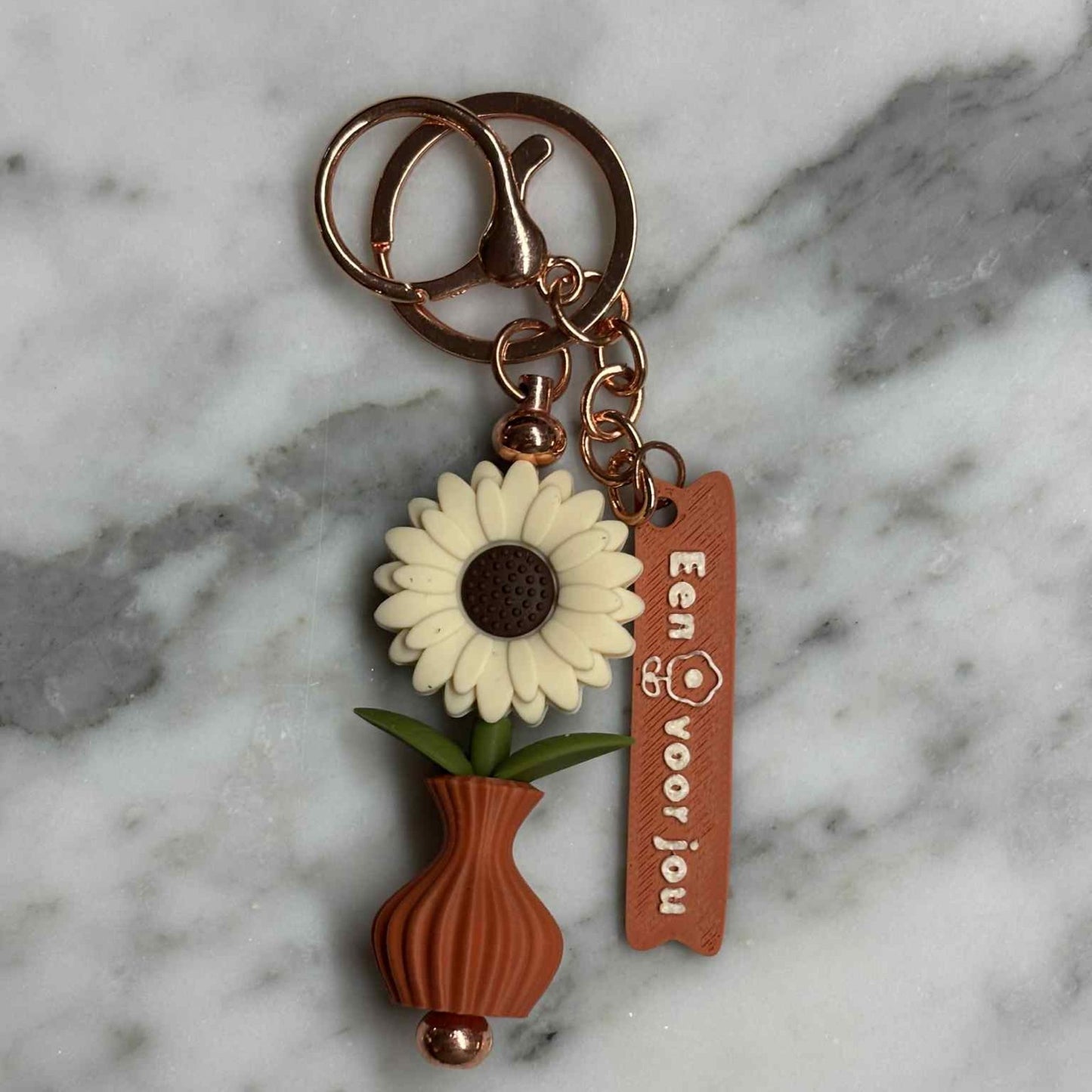 Bloempje voor Jou Sleutelhanger Terracotta