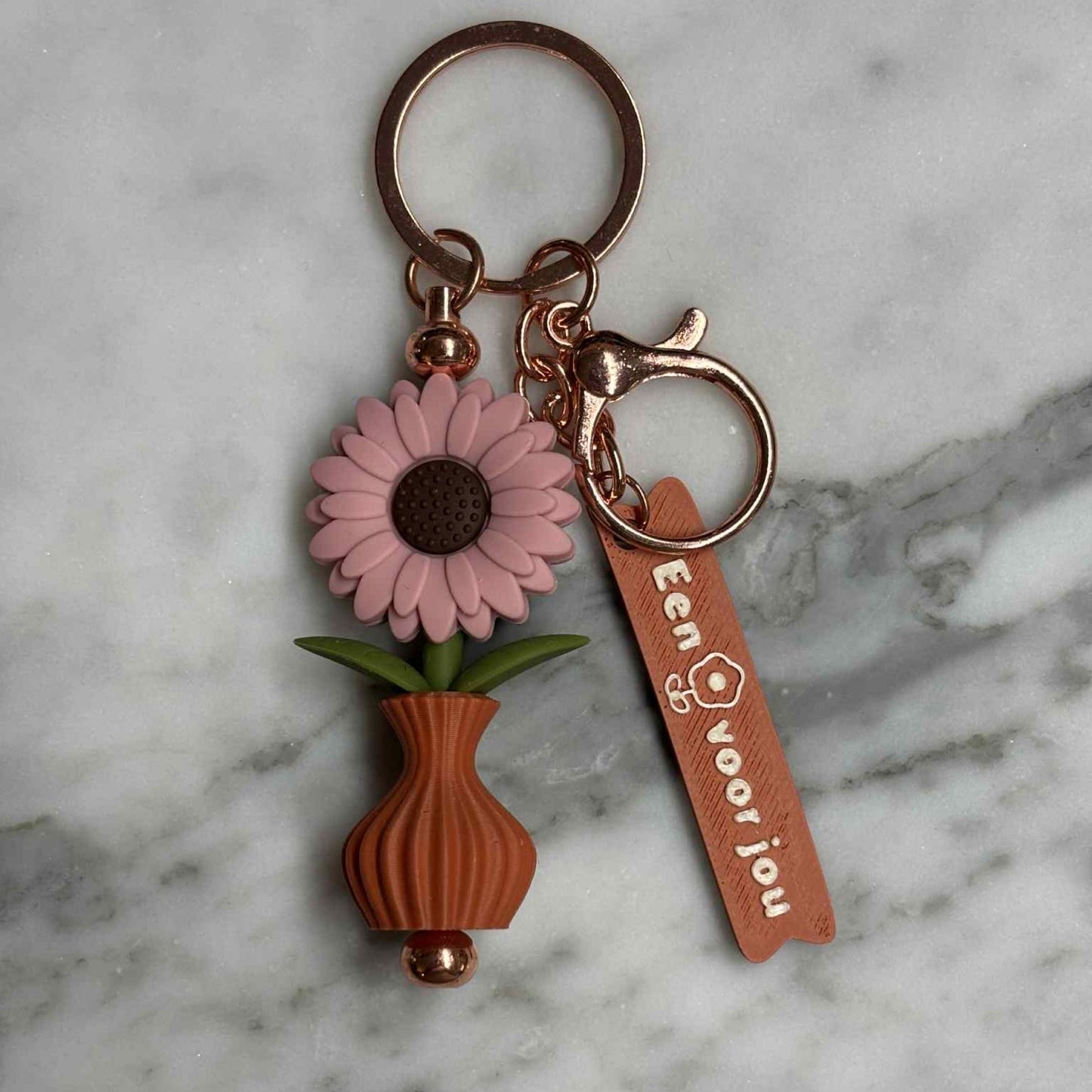 Bloempje voor Jou Sleutelhanger Terracotta