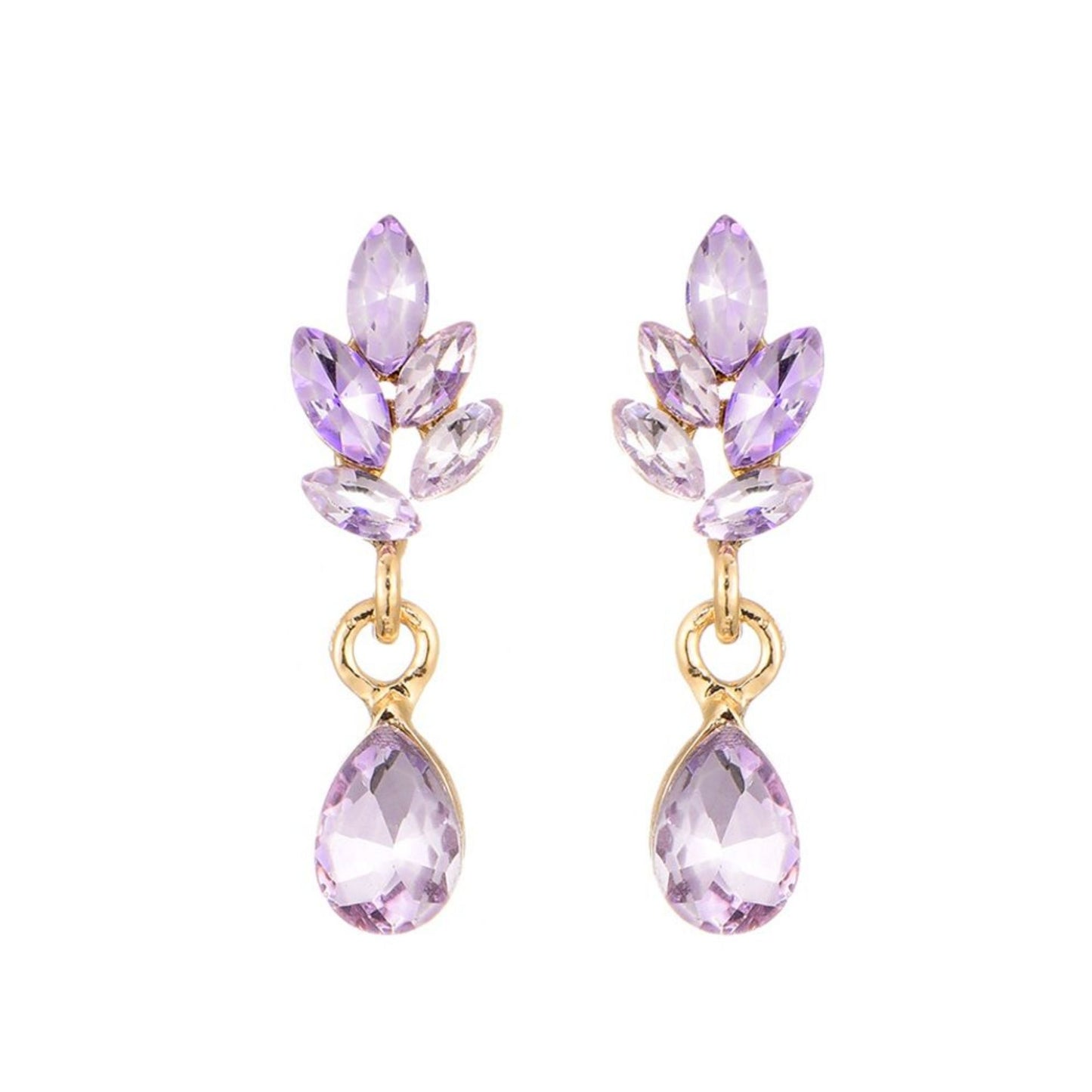 Flower & Drop Small Licht Paars Oorbellen