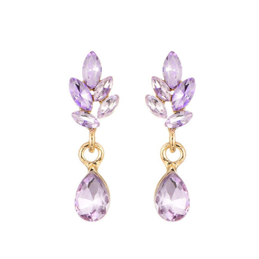 Flower & Drop Small Licht Paars Oorbellen