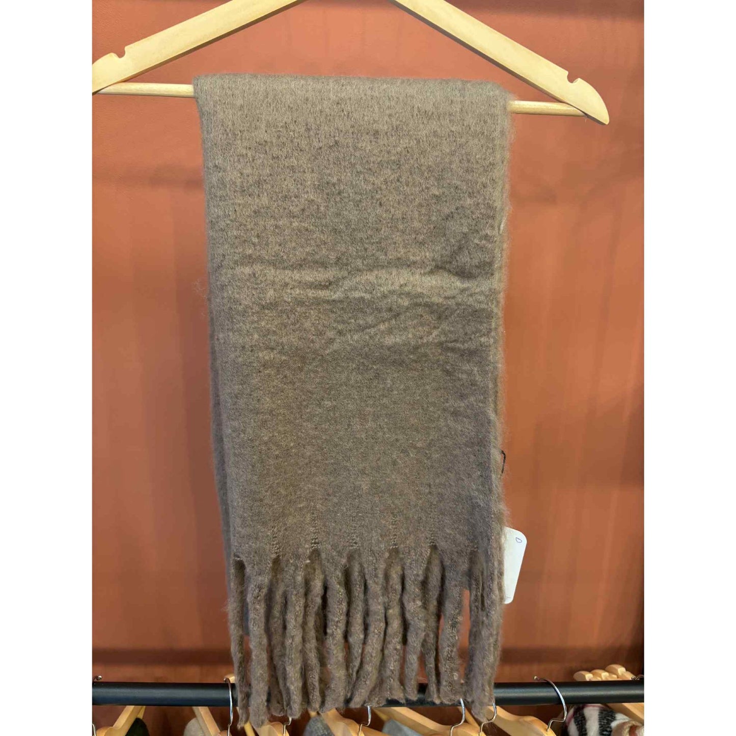 Fluffy Sjaal Donker Taupe