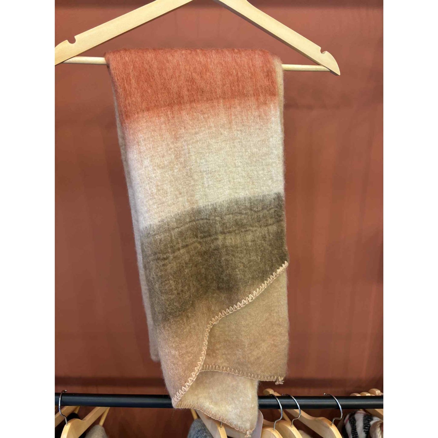 Fluffy Sjaal Bruin Beige Roest