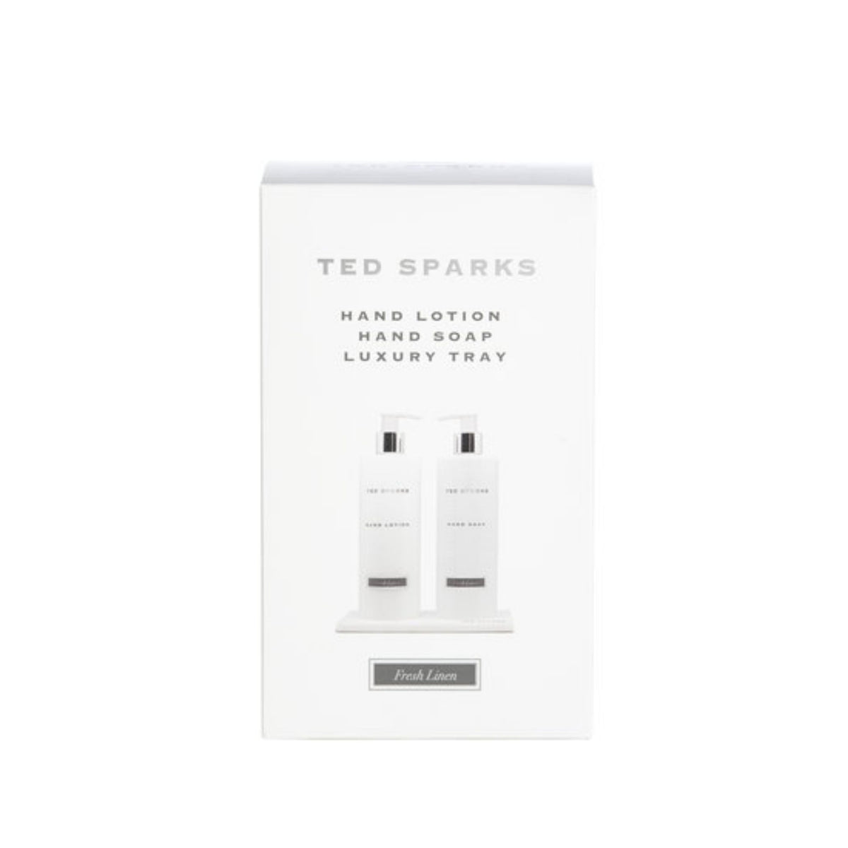 Ted Sparks Hand Gift Set – Hand Soap, Hand Lotion & Tray – Fresh Linen