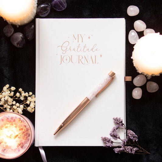 Gratitude Journal Met Rozenkwarts Pen