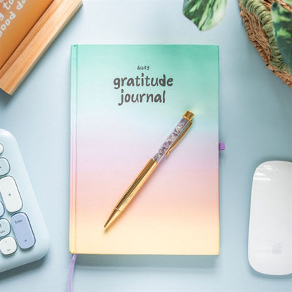 Gratitude Journal Regenboog met Amethist Pen