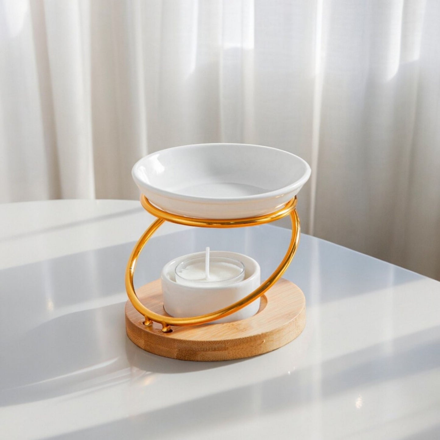 Hula Aromabrander – Keramiek, Bamboe & Metaal