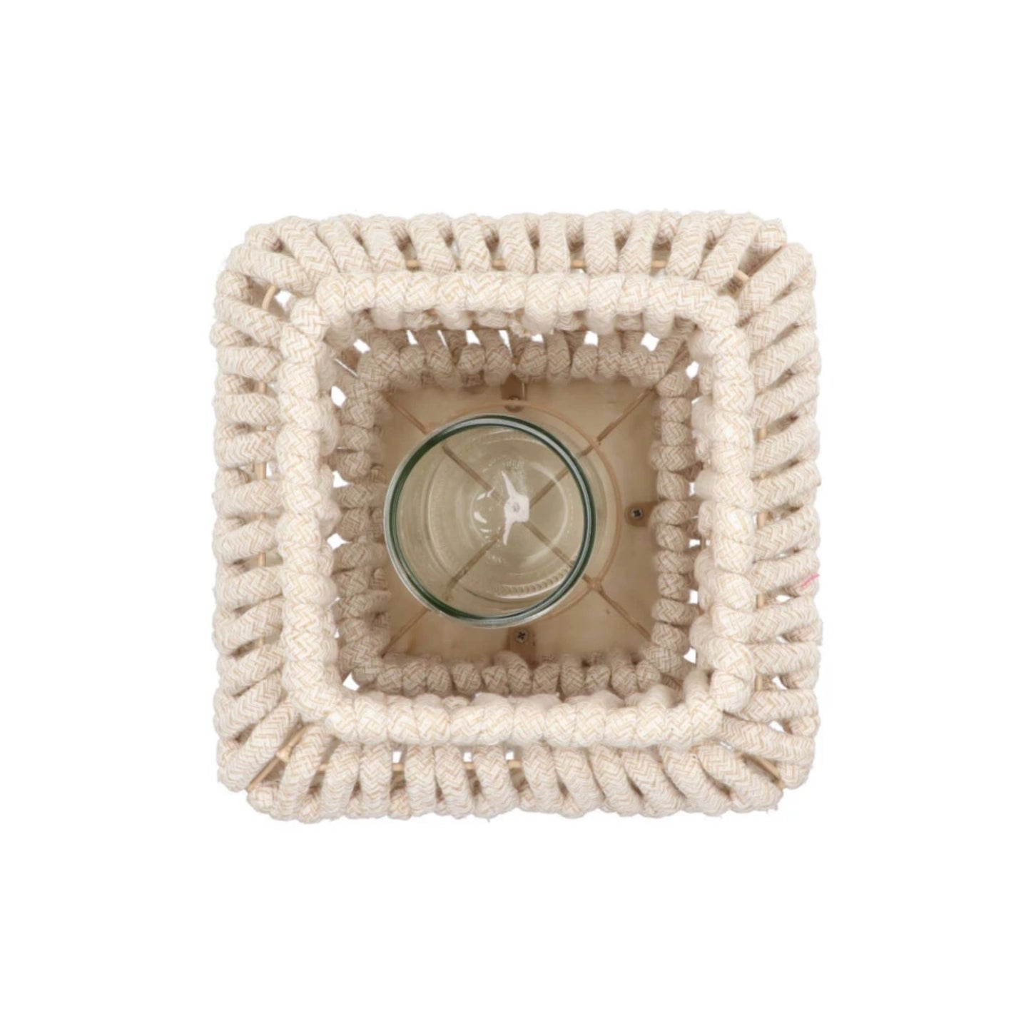Windlicht Cruz op Pootjes – Naturel Touwdesign 13x19 cm