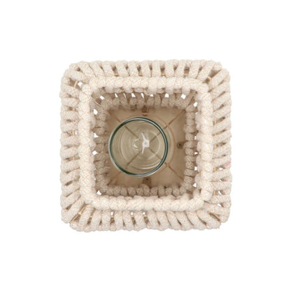 Windlicht Cruz op Pootjes – Naturel Touwdesign 13x19 cm