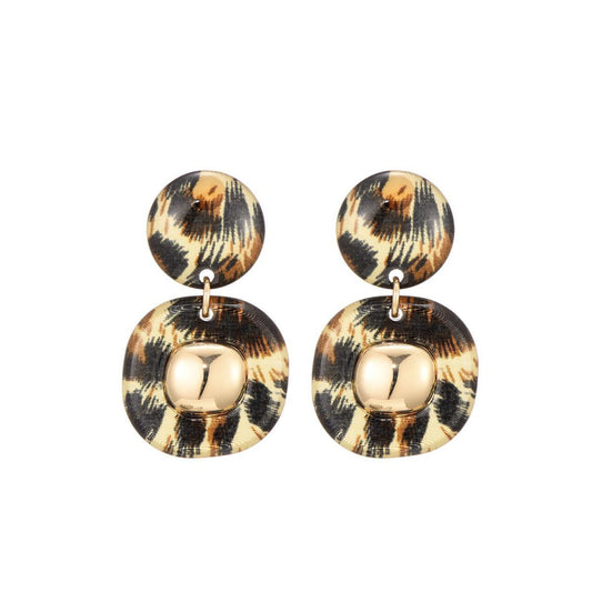 Leopard Double Circles Oorbellen