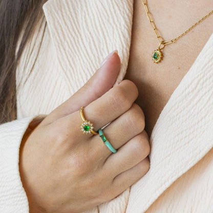 Lucia Small Emerald Ring