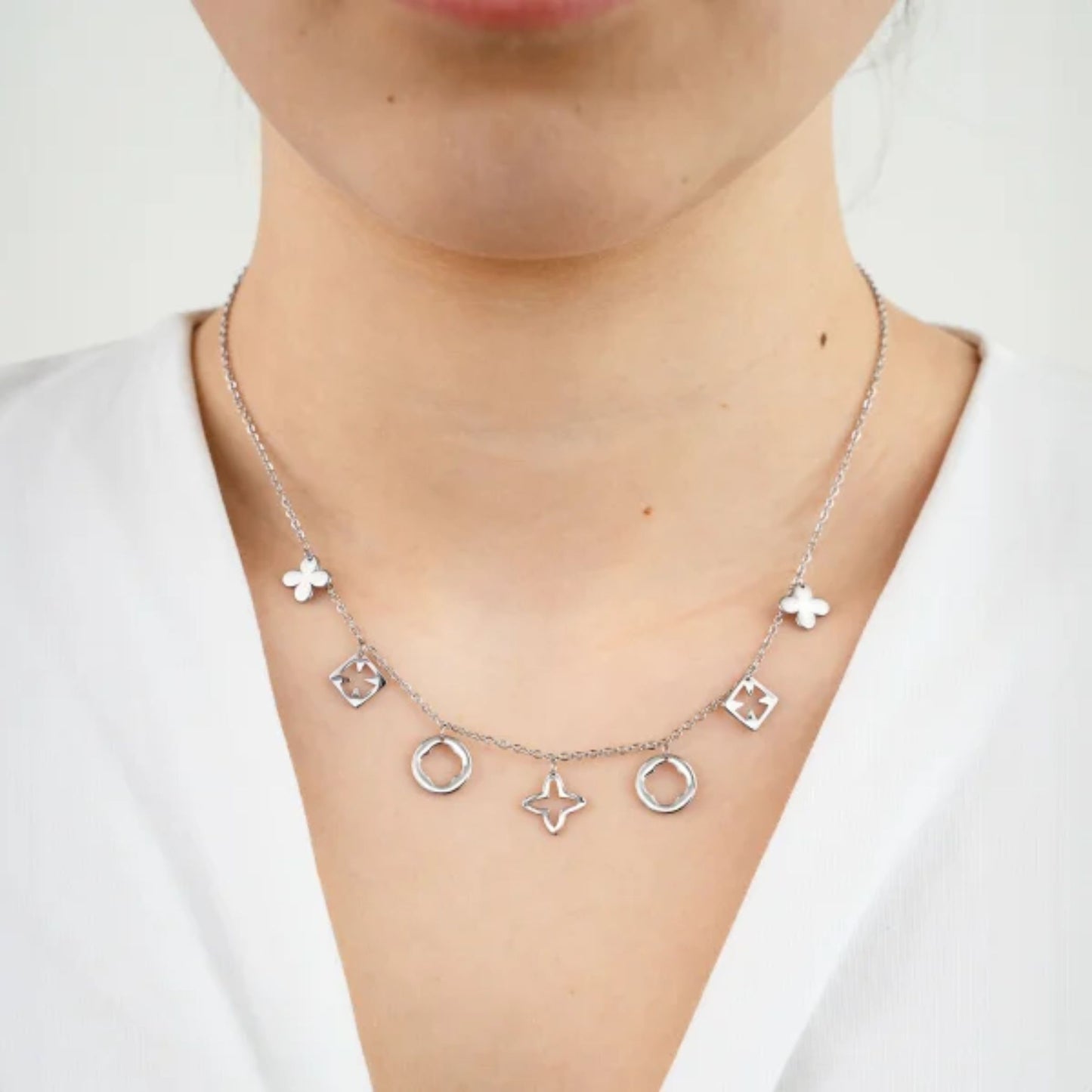 Lucky Dangle Ketting Zilver