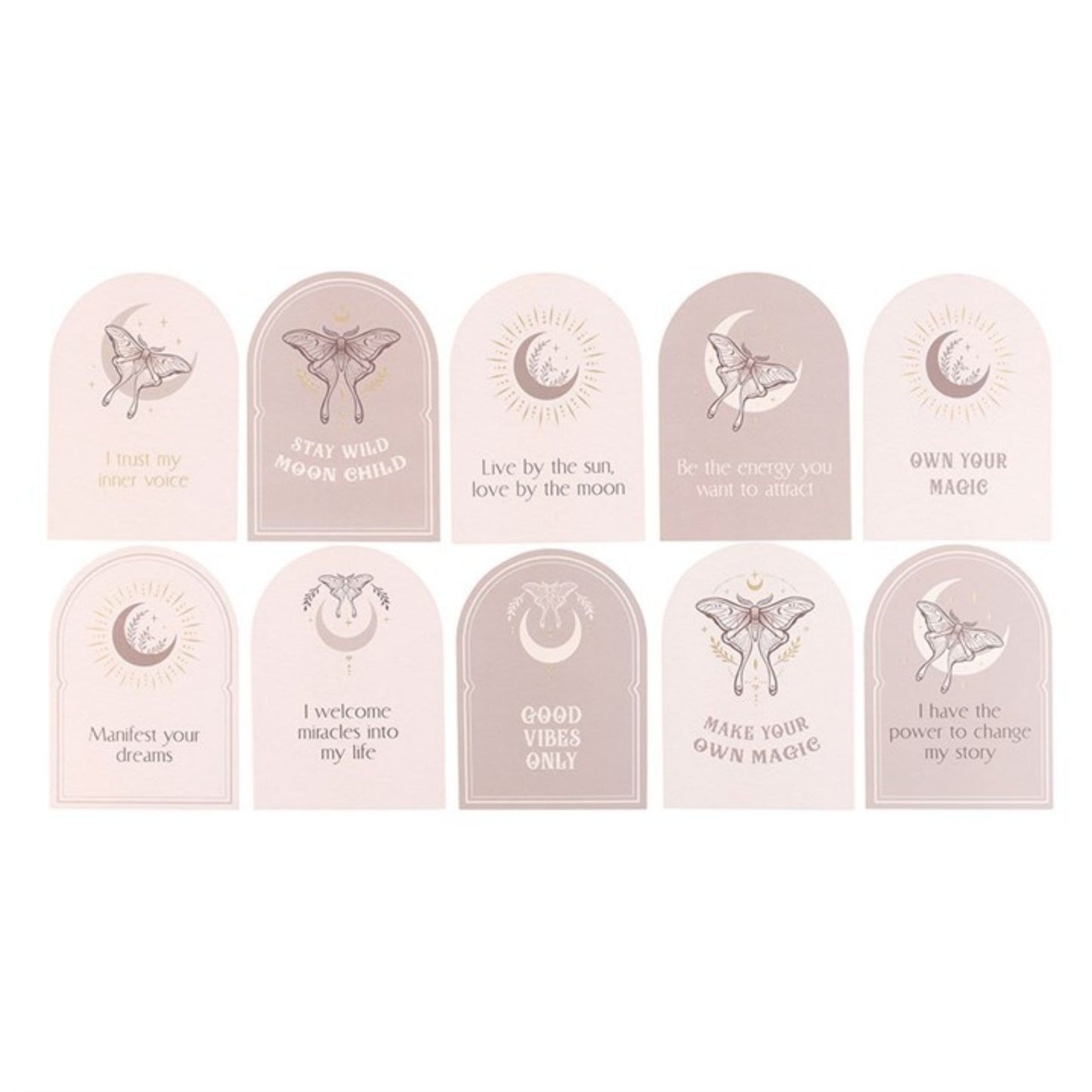 Luna Moth Affirmatie Kaarten met Houder