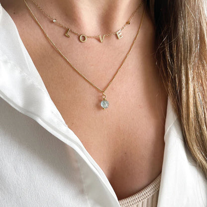 Birthstone ketting Maart - Aquamarijn