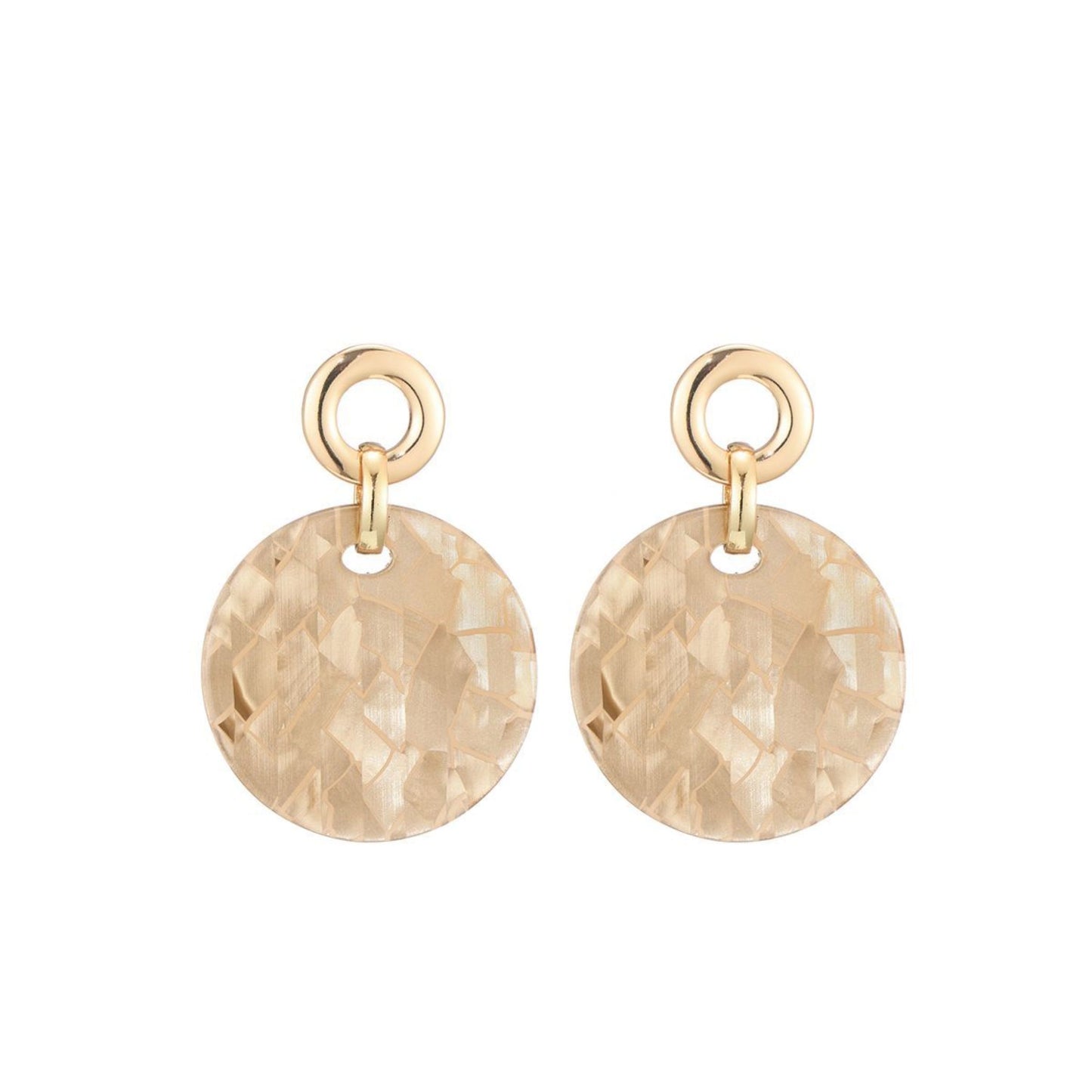 Marble Beige Circle Oorbellen