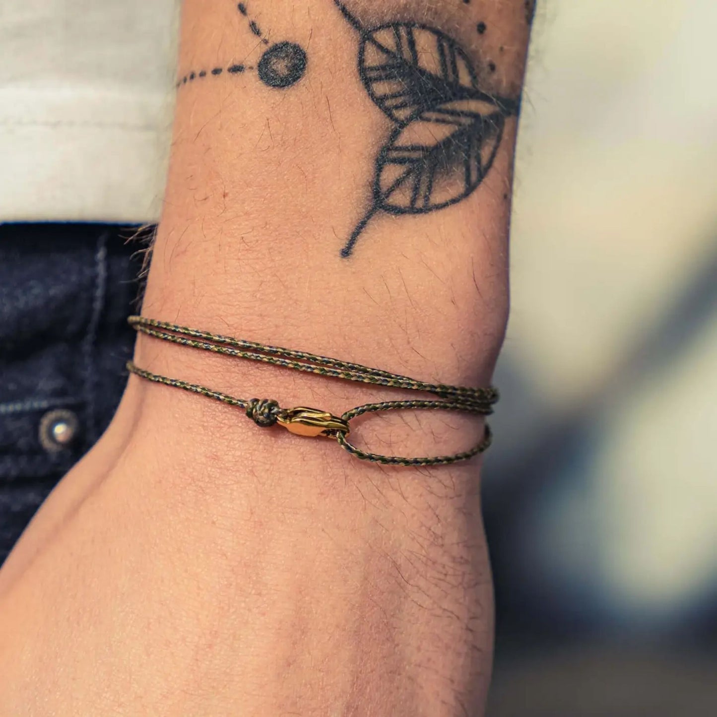 Nomad Armband Groen-Beige/Goud