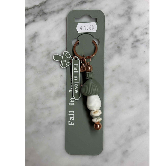 Paddenstoel Sleutelhanger Olijfgroen