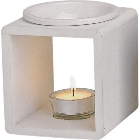 Silent Flame Aromabrander – Hout & Keramiek - Ecru