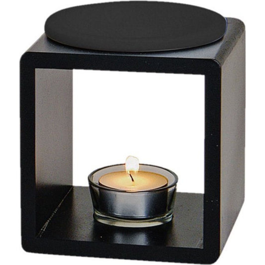 Silent Flame Aromabrander – Hout & Keramiek - Zwart