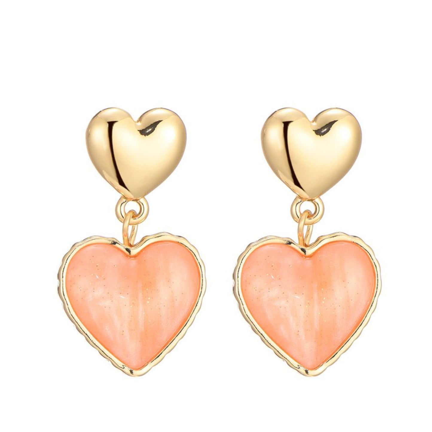 Single Heart Koraal Oorbellen